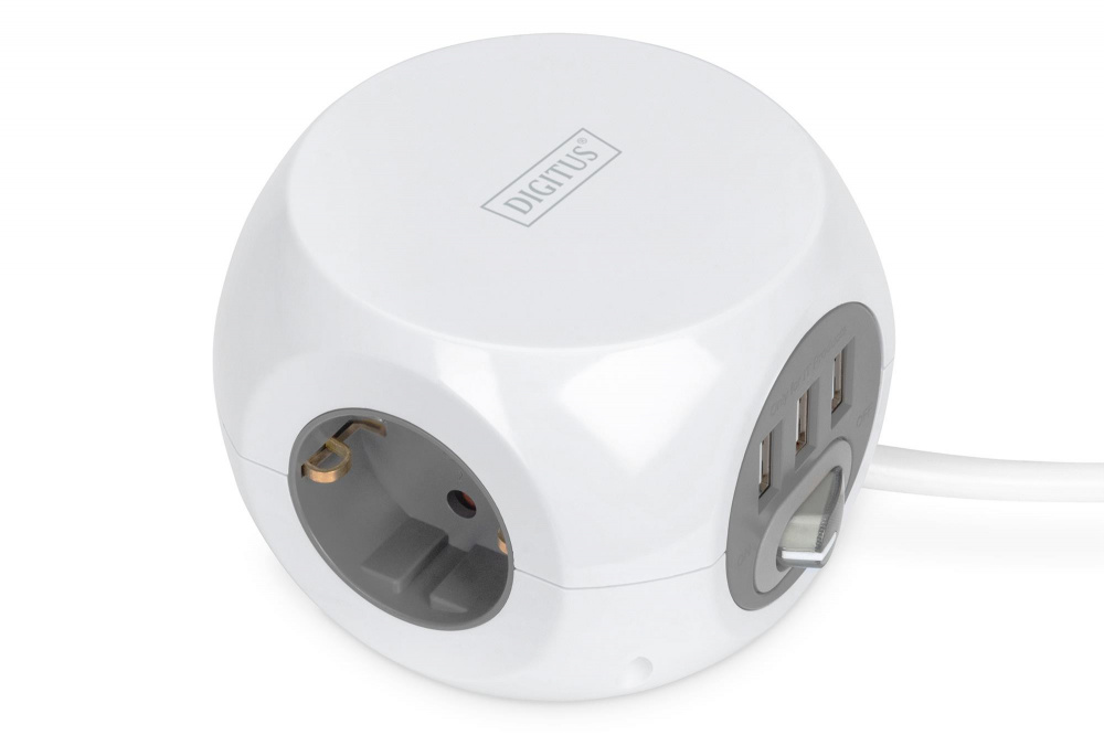 Купить Блок розеток DIGITUS Socket Cube, 3xSchuko 16A, 3xUSB 2.4A ...
