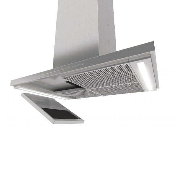 Встр.настенная камин. вытяж.Gorenje WHI649EXBG/608 m2/h/ 60 см/3 скор./сенс.упр/нерж.сталь+черн.стек - фото 2