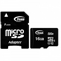 MicroSDHC  16GB UHS-I Class 10 Team Black + SD-adapter (TUSDH16GCL10U03)