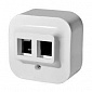 Адаптер Mosaic Legrand 1хRJ 45, 2хRJ 45 Keystone Forix (Quteo), білий - фото 1