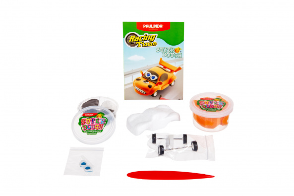 Масса для лепки Paulinda Super Dough Racing time Машинка оранжевая, инерционный механизм PL-081161-3 - фото 4