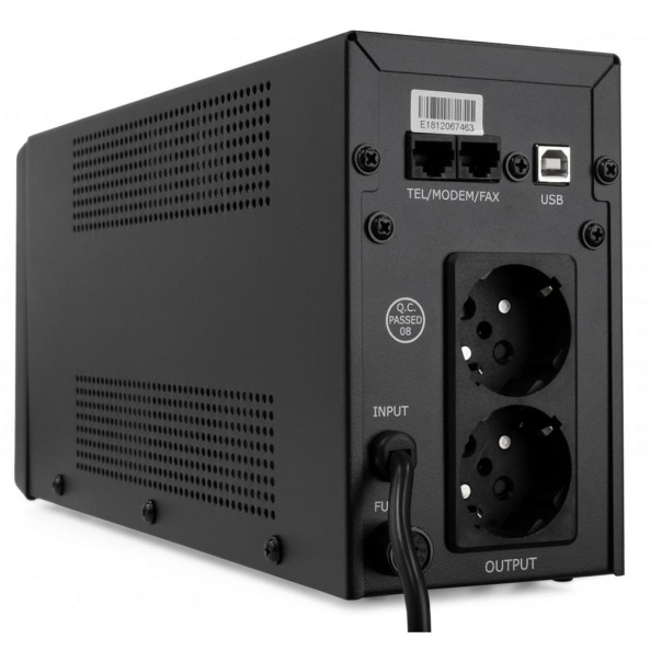 Джерело безперебійного живлення Vinga VPC-600MU 600ВА / 360 Вт з LCD-дисплеєм з USB у металевому корпусі - фото 5