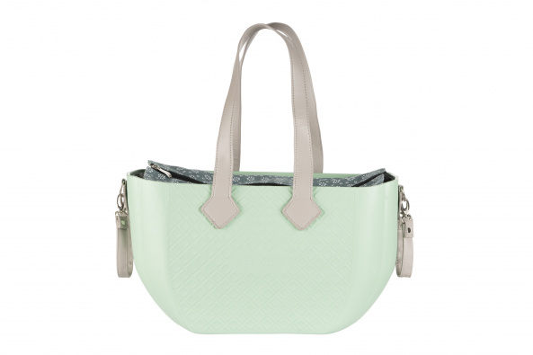 Сумка Nuvita MyMia мятный корпус/подкл.д.мам цвет.узор/набор(ручки,фиксаторы,ремни на коляску) эко-кожа серый - фото 2