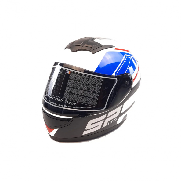 Мотошолом інтеграл Forte 902 біло-синій (розмір M) - фото 2