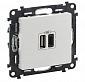 Valena Life  Розетка с двумя USB-разъемами тип A + тип C 240V / 5V 3000мА 753106, цвет белый - фото 1