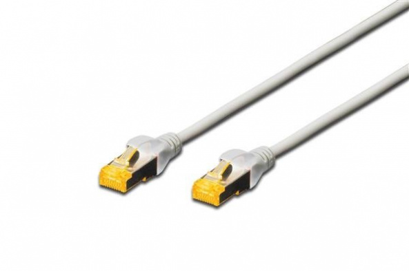 Патч-корд DIGITUS CAT 6a S-FTP, 0,5м, AWG 26/7 сірого кольору - фото 1