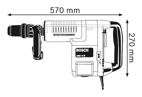 Молоток відбійний Bosch GSH 11E. 1500Вт, 16.8 Дж, 900 – 1.890 уд/хв, 10.1 кг, SDS max - фото 3