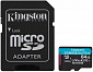 Карта пам`яти MicroSDXC  64GB UHS-I/U3 Class 10 Kingston Canvas Go! Plus R170/W70MB/s + SD-адаптер (SDCG3/64GB) - фото 1