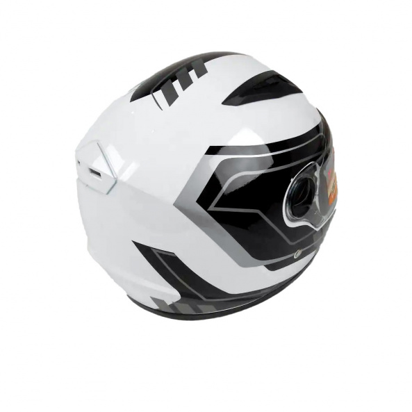 Мотошлем интеграл FXW HF-111 solid white-black, full-face бело-черный - фото 2