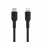 Кабель Belkin USB-С - Lightning, BRAIDED, 2m, black - фото 1