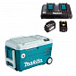 Холодильник мобильный аккумуляторный Makita SET-DCW180-PT2 с функцией нагрева, 2акк, 20л,14.3кг - фото 1