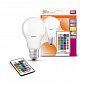 Лампа светодиодная OSRAM LED A60 9W 806Lm 2700К+RGB E27 пульт ДУ - фото 1