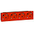 MOSAIC Legrand розетка 4XSchuko под углом 45° 16А 250В  автомат клеммы (8мод) красный