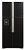 Холодильник с верхней мороз. HITACHI R-W660PUC7XGBK, 184х75х86см, 4 дв., Х- 396л, М- 144л, A+, NF, Інвертор, Чорне скло