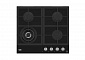 Встраиваемая газовая поверхность Beko HILW64325SB - Ш- 60см./3 конфорки + WOK/чугун реш/черн. стекло - фото 1