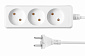 Мережевий подовжувач 2Е 3XCEE 7/17, 2G*1.0мм, 3м, white - фото 2