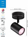Розумний накладний точковий світильник WiZ IMAGEO Spots 1x5W 2200-6500K RGB Wi-Fi чорний