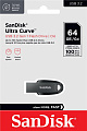 Накопитель SanDisk 64GB USB 3.2 Ultra Curve Black