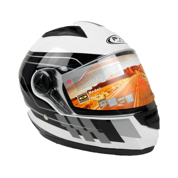 Мотошлем интеграл FXW HF-111 solid white-black, full-face бело-черный - фото 3