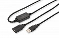 Подовжувачь DIGITUS USB 2.0 Active Cable, A/M-A/F, 15 m