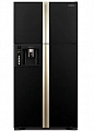Холодильник с верхней мороз. HITACHI R-W720FPUC1XGBK, 184х75х91см, 4 дв., Х- 426л, М- 156л, A+, NF, Инвертор,Лед,Черный (стекло)