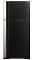 Холодильник с верхней мороз. HITACHI R-VG660PUC7GBK, 184х74х86см, 2 дв., Х- 405л, М- 145л, A++, NF, Інвертор, Чорне скло