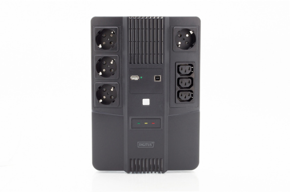 Джерело безперебійного живлення DIGITUS All-in-One, 600VA/360W, LED, 4xSchuko/3xC13, RJ45, USB - фото 2