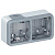 Plexo Legrand коробка для накл монт 2-х пост, горизонт (с  сальниками) ІР55, ІК07, серый