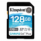 SDXC  128GB UHS-I/U3 Class 10 Kingston Canvas Go! Plus R170/W90MB/s (SDG3/128GB) - фото 1