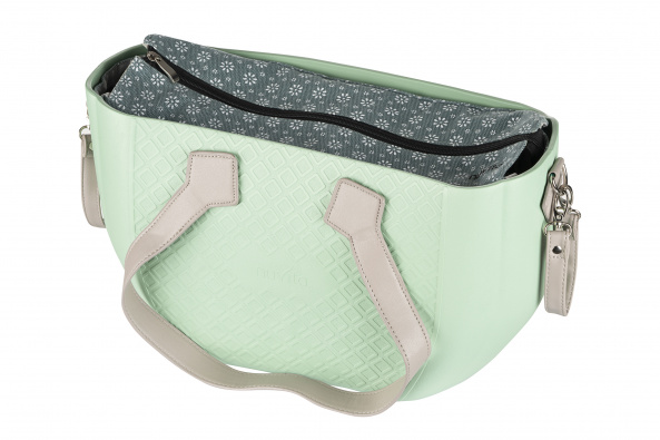 Сумка Nuvita MyMia мятный корпус/подкл.д.мам цвет.узор/набор(ручки,фиксаторы,ремни на коляску) эко-кожа серый - фото 5