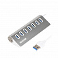 Концентратор USB 3.0 Maxxter 7хUSB3.0 Silver (HU3A-7P-01) - фото 1