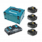 Набор аккумуляторов Makita LXT BL1850Bx4, DC18RD, Makpac (MKP3PT184) - фото 1