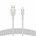 Кабель Belkin USB-A - Lightning, BRAIDED SILICONE, 1m, white