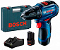 Шуруповерт-дриль Bosch GSR 12V-30 безщітковий, 2x2.0 Ач, GAL 12V-40, кейс - фото 2