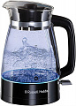 Чайник Russell Hobbs 26080-70 Hourglass, 2400 Вт, 1,7 л, стеклянный чайник, подсветка, черный
