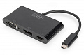 Адаптер DIGITUS USB-C - HDMA+DP+VGA, M/F, 0.11 m