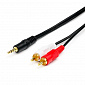 Аудіо-кабель  Atcom (10708) mini-jack 3.5мм(M)-2xRCA-тюльпан(M) 3м пакет - фото 1