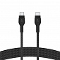 Кабель Belkin USB-C - USB-C, BRAIDED SILICONE, 1m, black - фото 1