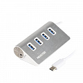 Концентратор USB Type-C Maxxter 4хUSB3.0 Silver (HU3С-4P-01)
