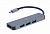 Концентратор USB-C Cablexpert 3хUSB3.1 металл, Grey (A-CM-COMBO2-01)