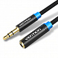 Кабель Vention Audio 3.5 mm M - 3.5 mm F, 0.5 m, Black (VAB-B06-B050-M) - фото 1