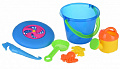 Набор для игры с песком Same Toy с Летающей тарелкой (синее ведро) 8 шт HY-1205WUt-1