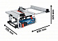Распиловочный стол Bosch GTS 10 J, 1800 Вт, диск 254 мм, наклонЛ 47°/П 2°, 642 x 634мм, 27кг - фото 1