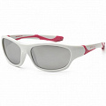 Детские солнцезащитные очки Koolsun бело-розовые серии Sport (Размер: 3+)
