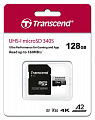 Карта памяти Transcend 128GB microSDXC C10 UHS-I U3 A2 R160/W125MB/s + SD