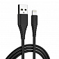 Кабель ColorWay USB-Lightning (PVC), 2.4А, 1м, Black (CW-CBUL024-BK) - фото 1
