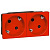 MOSAIC Legrand блок розеток 2хSchuko под углом 45° (16А, 250В), автом клем 4мод, красный