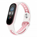 Ремешок BeCover Sport Style для Xiaomi Mi Smart Band 5/Mi Smart Band 6 White-Pink (705174)