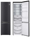 Холодильник с нижн. мороз. камерой LG GW-B509SBUM, 203х68х60см, 2 дв., Холод.відд. - 277л, Мороз. відд. - 107л, A++, NF, Інв., Зона свіжості, Зовнішній дисплей, Чорний матовий