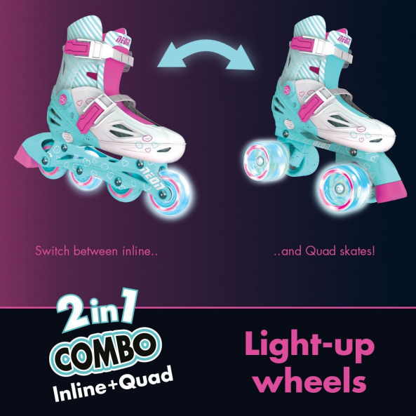 Ролики Neon COMBO SKATES Бірюзовий (Розмір 34-38) - фото 3